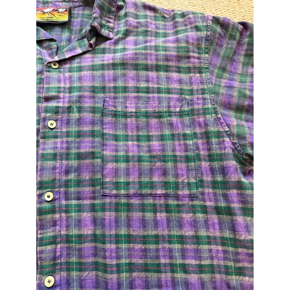 Maui‎ and Sons grunge surfer vintage Plaid Short Sleeve Button Down Shirt Large - Picture 3 of 8